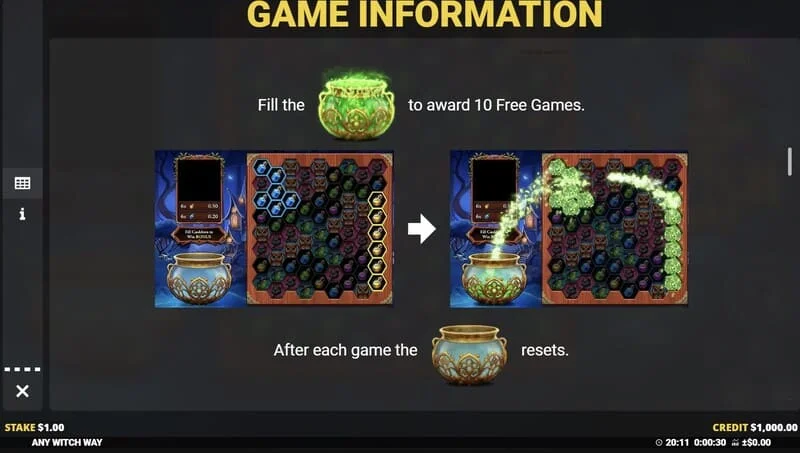 Any Witch Way - chungu kimejaa na Free Games zimeanzishwa
